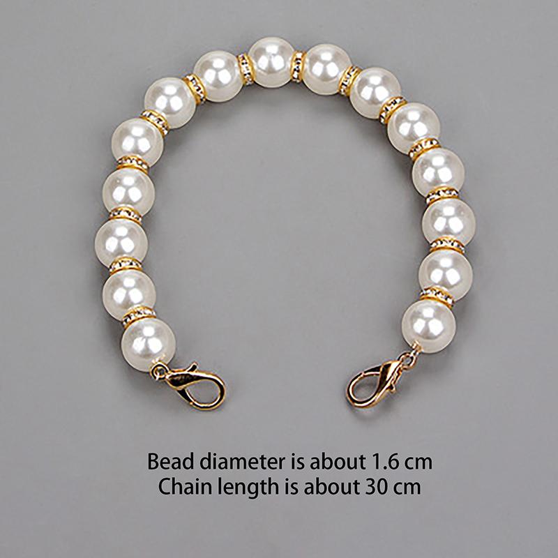 Classic Short Pearl Bag Beaded Handle Chain For Women Girls Bags Tote Bag Handle Replacement Pearl Chain Bag Accessories