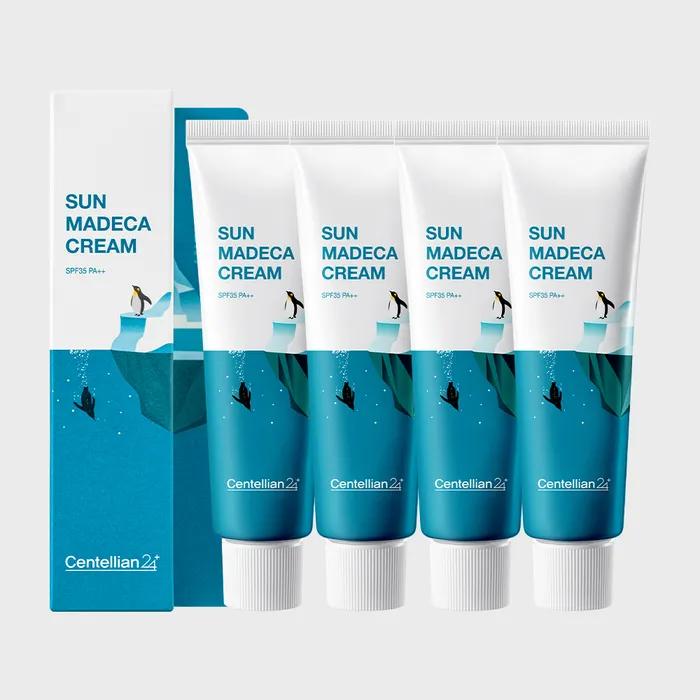 Dongkook Sunscreen 50ml 4ea Cooling UV Protection Sunscreen Moisturizing Soothing Ice TECA UV Aging Bottle Grass