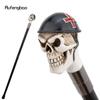 Белый Шлем из смолы Голова черепа Трость для ходьбы Модная Декоративная Стальная трость Элегантная Косплей трость Набалдашник Посох 94см