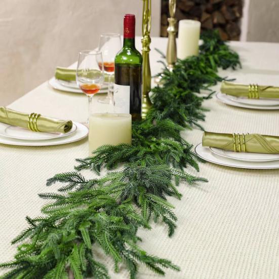 Winter Greenery Garland Artificial Pine Needle Garland Christmas Hanging Faux Pine Branch