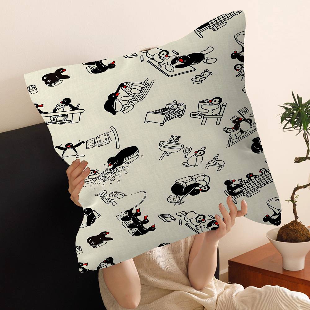 Cartoon Cute Pingu Penguin Anime Pillow Cover Design cushion Cover decor Holiday Decorati
