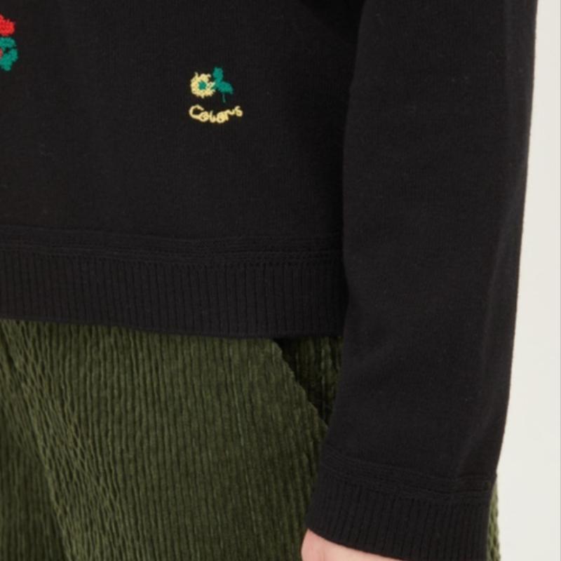 Benetton Вязаный свитер с вышитыми цветами Bakp18411