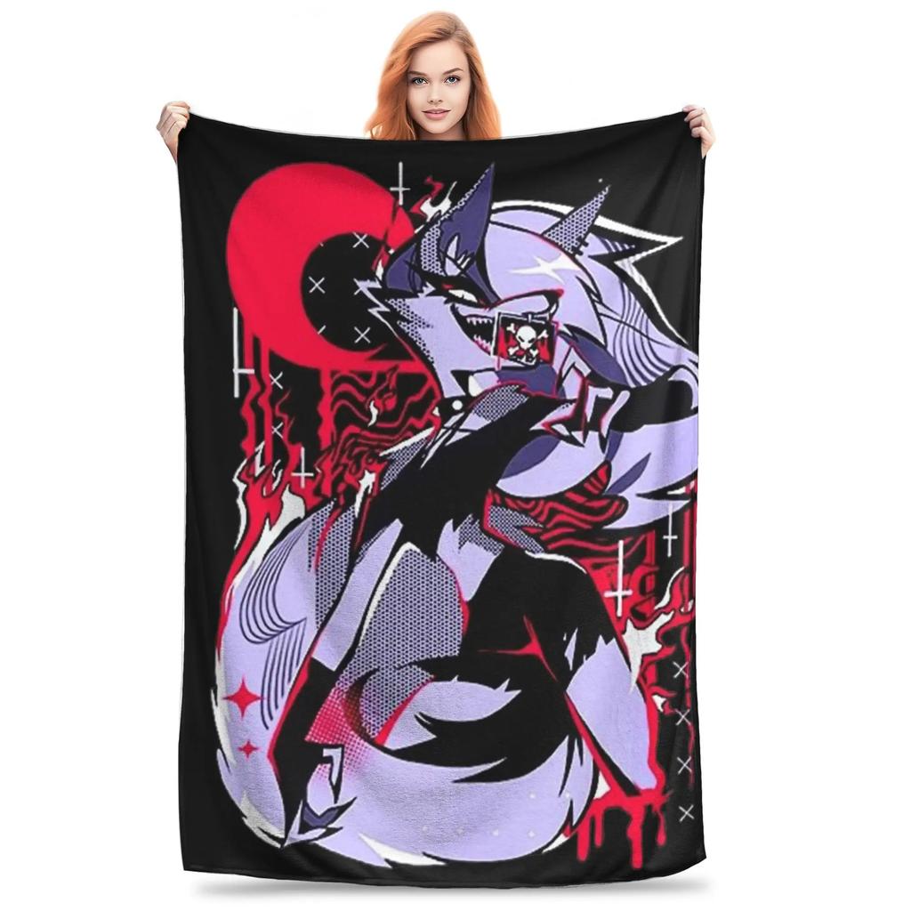 Loona Wolf Flannel Throw Blanket for Home Travel  Warm Bedroom Quilt Soft Cozy Plaid Design Perfect Gift Idea for Any Occasion