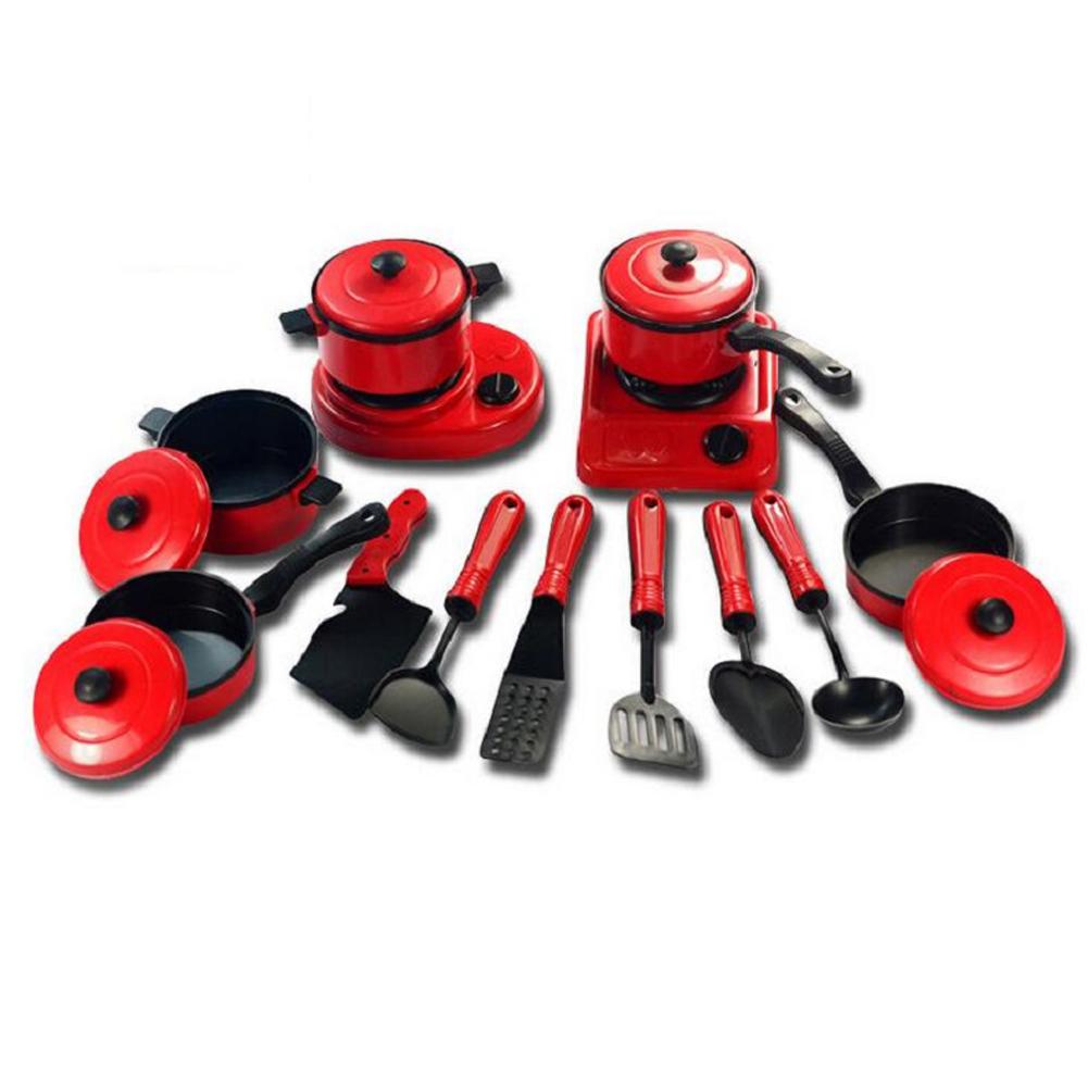 13pcs/Set Kids Simulation Cook Ware Toy, Kitchen Cooking Play Toy, Utensils Pans Pots Dishes Accessories Set, Kids Play Toy