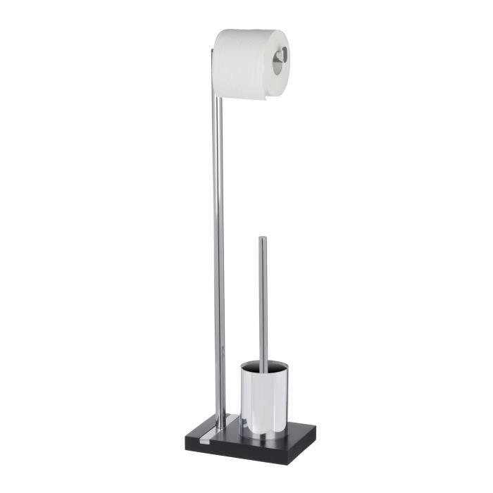 Ensemble WC 2en1 - WENKO - Noble Noir - Polyrésine - Acier - 20x74x15 cm