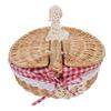 Wicker Picnic Basket with Removable Liner Empty Picnic Hamper Basket with Lid and Handle for Easter Camping Mother S Day