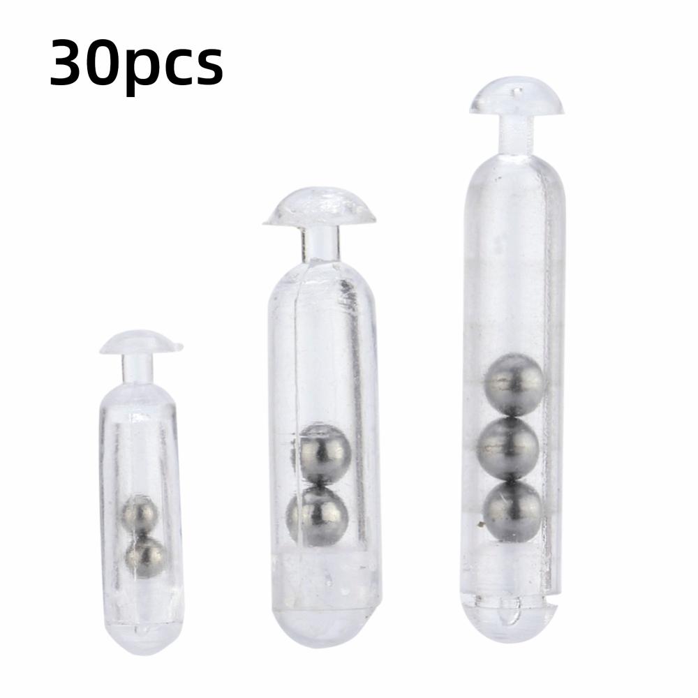 Transparent Fishing Lure Insert Tube with Metal Ball Lure Insert Fishing Rattles Fly Tie Tying