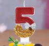 1PC Number Birthday Candle Golden Red Creative Ties Candle Digitals 0-9 Party Celebration Festival Cake Candles