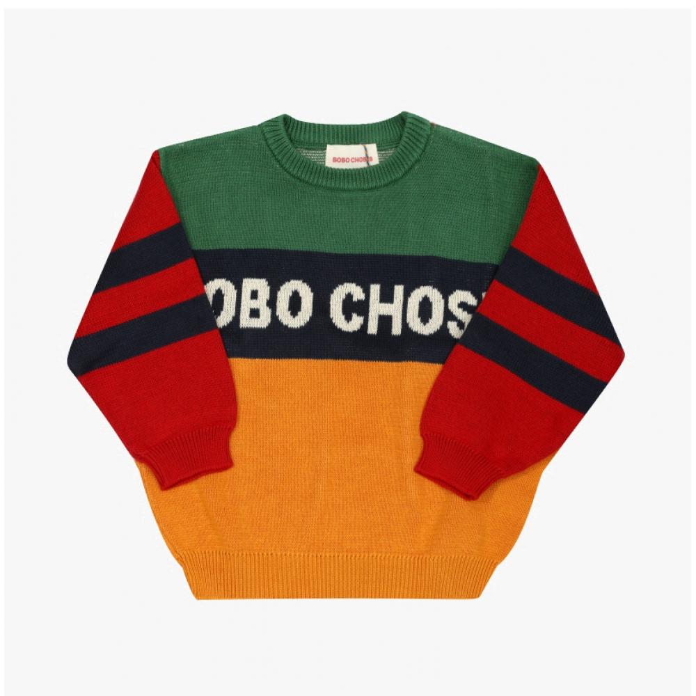 Bobo Choses Детский вязаный джемпер с цветными блоками B225ac109