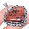 Natural Mahogany Obsidian Gemstone 925 Sterling Silver Pendant 1.97" P1q19