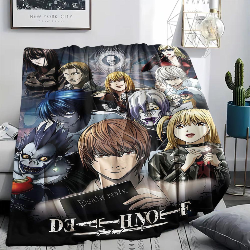 1Pc Death Note Print Flannel Blanket High Quality Warm Comfortable Cover for All Seasons Perfect for Gifts Home Decor