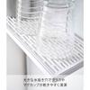 [Yamazaki] Water Server Side Magnet Glass Stand White, Approx. W31.7 x D12.3 x H20cm, Tower, with Water Tray, Washable, Easy Installation,