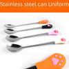 Stainless Steel Pet Food Spoon with Paw Print Silicone Handle for Milk Powder, Cat & Dog Food