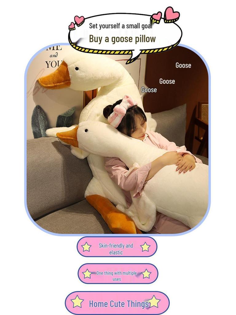 Adorable White Goose Plush Toy - Cute Sleeping Pillow & Birthday Gift