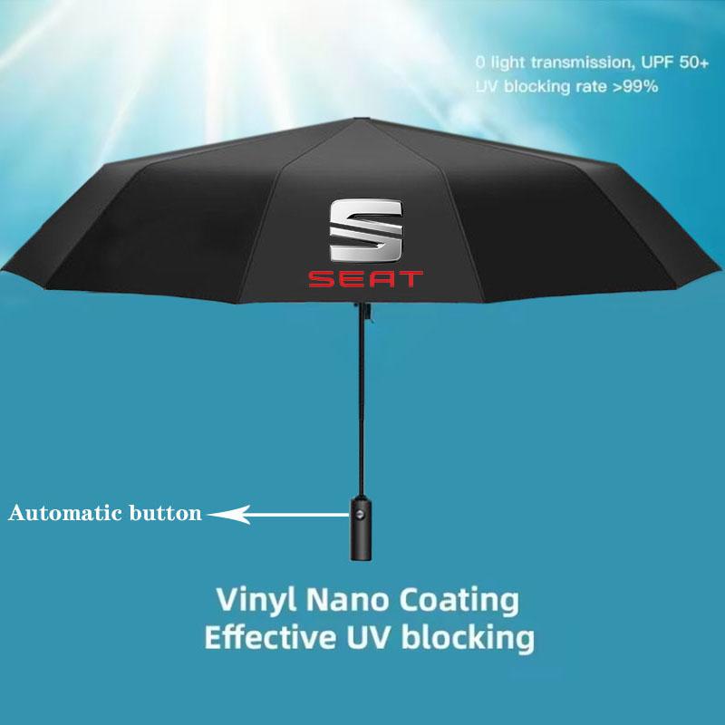 djdf4 Car Umbrella Automatic Folding customize Umbrellas For Seat Leon 5f Ibiza 6l 6j Leon 1p Cushion Altea Xl Leon Mk Car Accessories