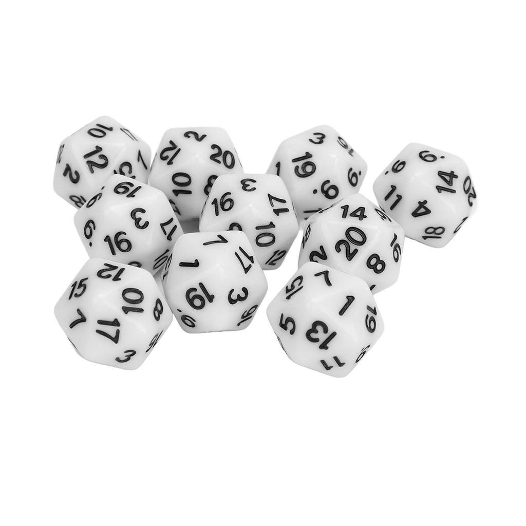 10PCS Polyhedral Dice Set Plastic Lightweight 20 Sided Dice for Role Playing Table Games