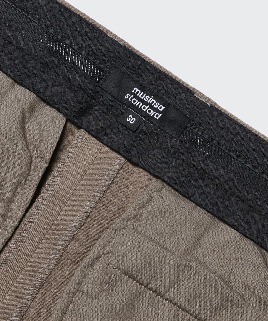 MUSINSA STANDARD Three-Puck Semi-Balloon Slacks [Dusty Beige]