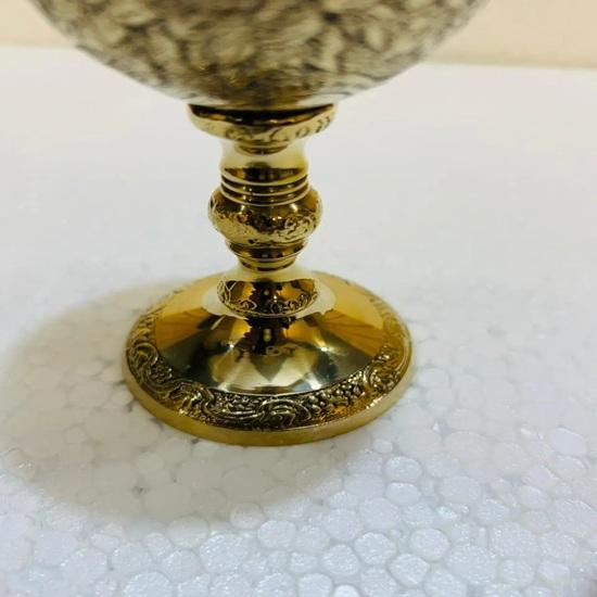 15.24 Cm Hand-Engraved Royal Brass Wine Goblet Polished Gold Cup Weddings, Housewarmings Birthdays, Anniversaries Gift