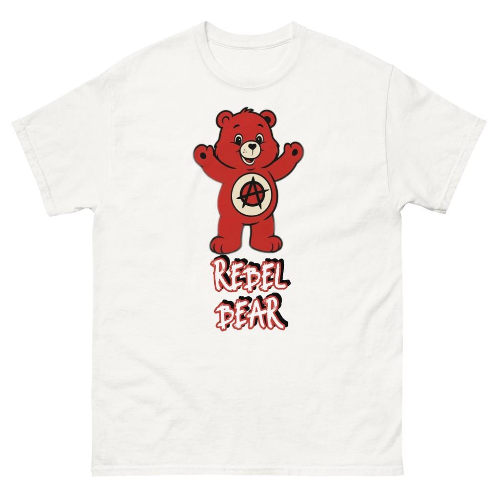 Unisex Rebel Bear Tee, Funny Care Bear T-Shirt, Custom Care Bear Inspired Tee
