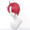 Парик для косплея Jiji Anime DAN DA DAN Jin Enjoji Cosplay Short Red Heat Resistant Synthetic Hair Parics + Cap для парика