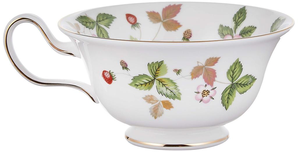 Wedgwood Wild Strawberry Porcelain Teacup Peony & Saucer, [Used]