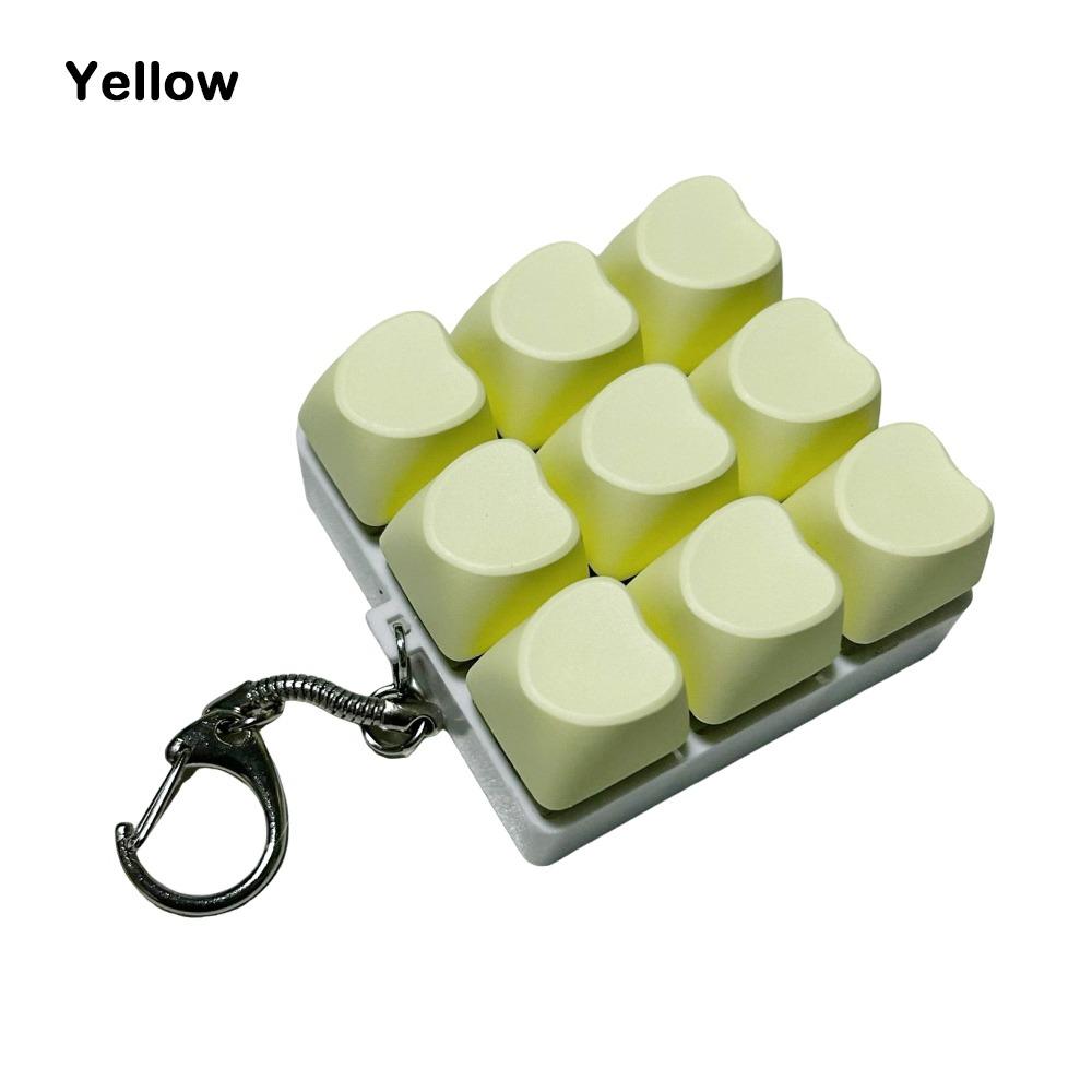 DIY Keyboard Clicker Toy 9Keys Button Keycap Fidget Keychain Finger Keyboard Caps Toy for Adult To Relief Stress Pass The Time