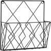 Black Iron Wall-Mounted Magazine Rack: Metal Wire Newspaper File Storage Organizer