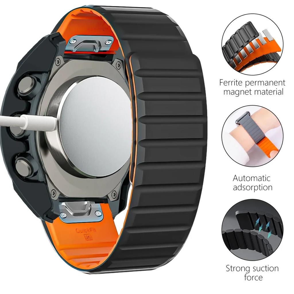 Ремешок+Чехол Для Garmin Fenix 8 47 51мм Защитное Стекло Магнитный Силиконовый Ремешок QuickFit Браслет Протектор Fenix8 Аксессуары