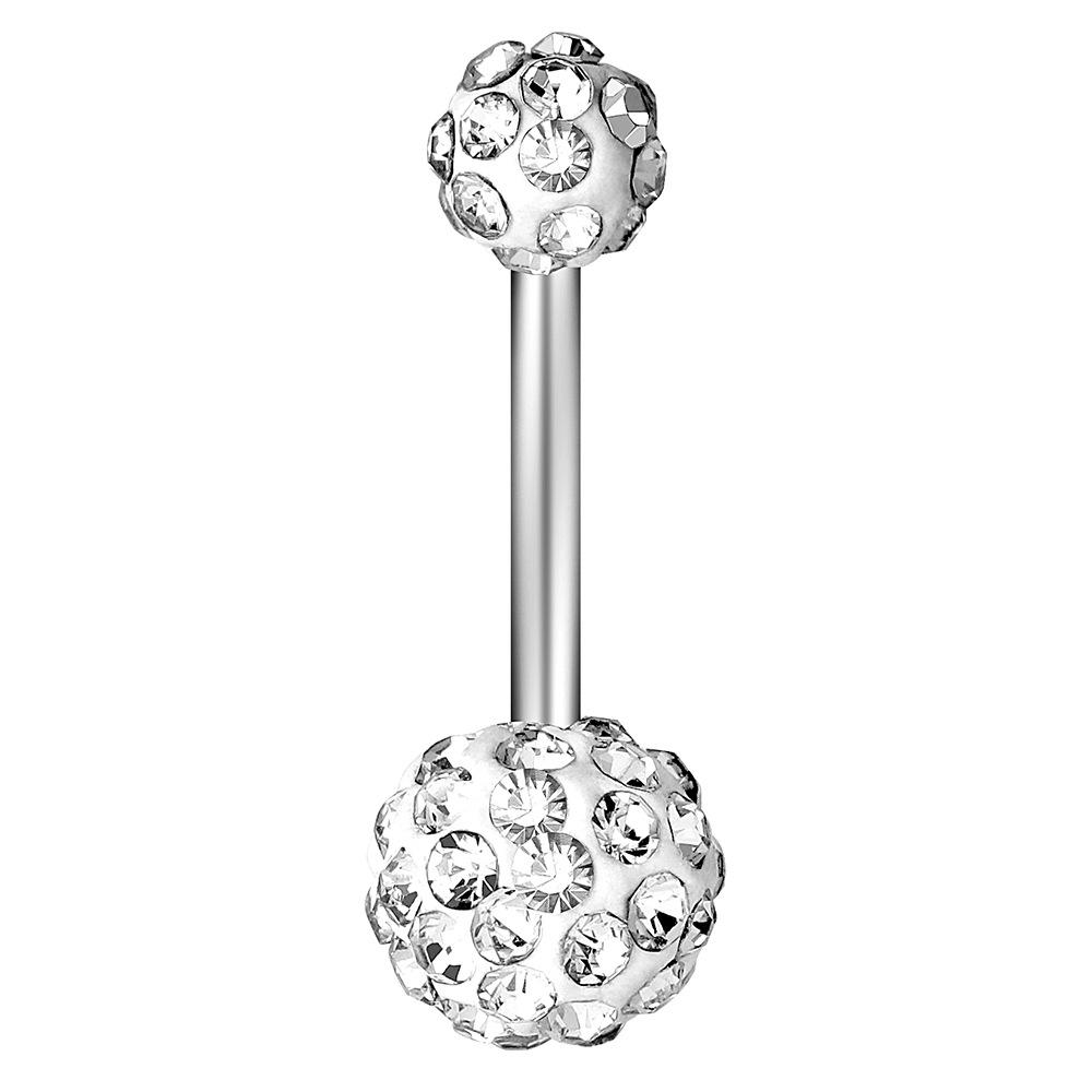 Комбинационный набор колец для пирсинга пупка из нержавеющей стали с жемчужиной