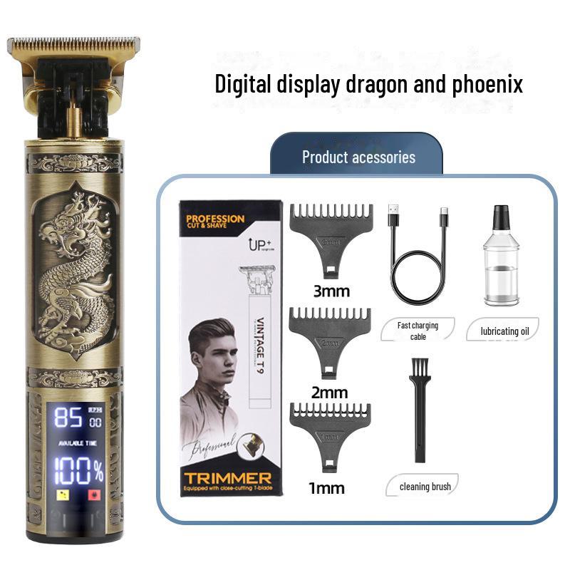 Мужская электрическая машинка для стрижки волос Retro T9 для самостоятельного бритья и профессионального использования в салонах