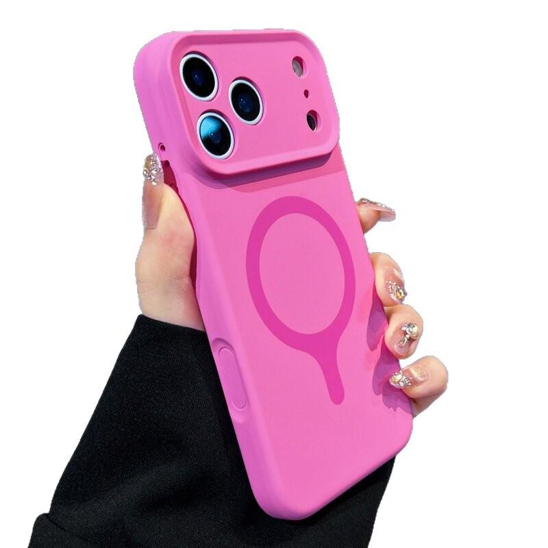Применимый чехол для iPhone 17 Pro Max с магнитом, настоящий жидкий силикон, Yuan Qi Sen Lin, защитный чехол для Apple 16, партия