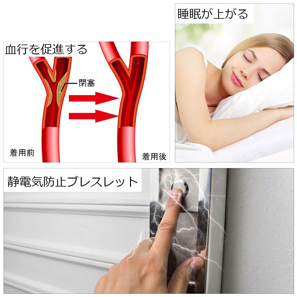 Германиевый браслет Керамический браслет из нержавеющей стали Антистатический браслет Магнитные украшения Белый женский + (19.0 см, Керамика)