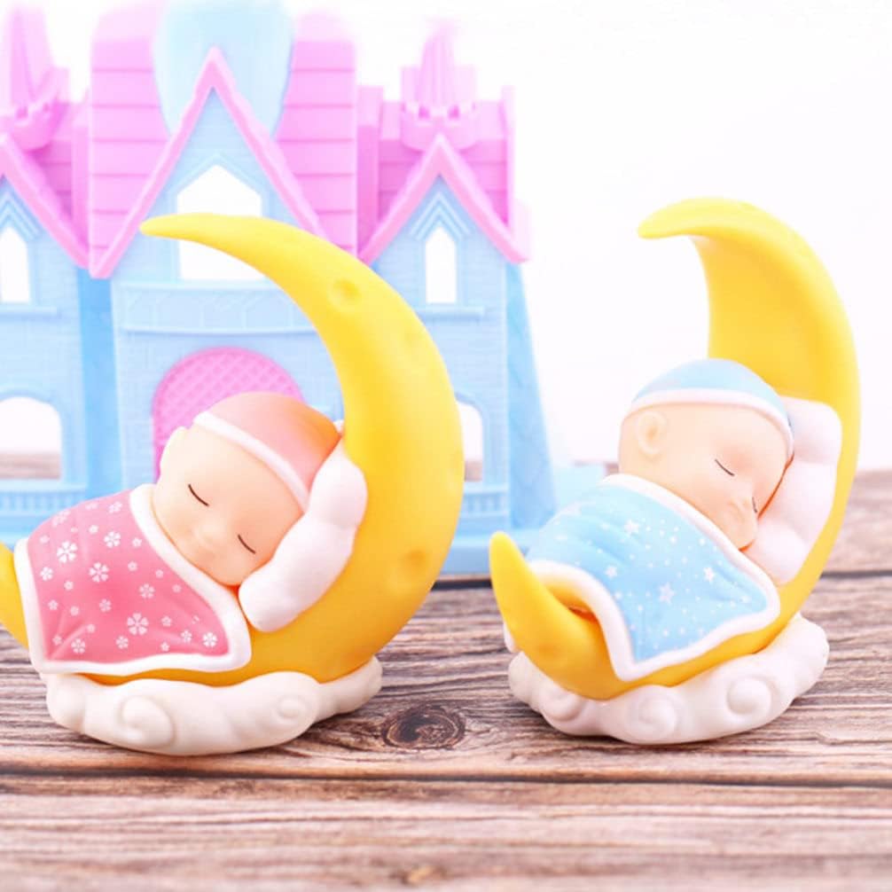 Toyvian Sleeping Baby Cake Topper Figurine Cake Topper Car Dashboard Ornaments DIY Crafts Mini Baby Figurine Baby Shower Birthday Party Decoration
