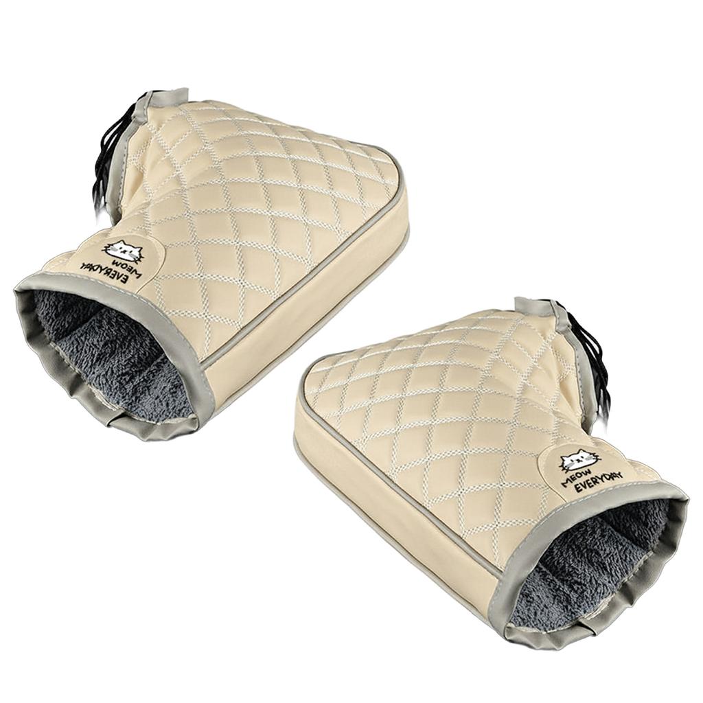 Зимние флисовые чехлы на руль мотоцикла, ветрозащитные, водонепроницаемые, теплые, для защиты рук, для электровелосипеда, скутера, 1 пара