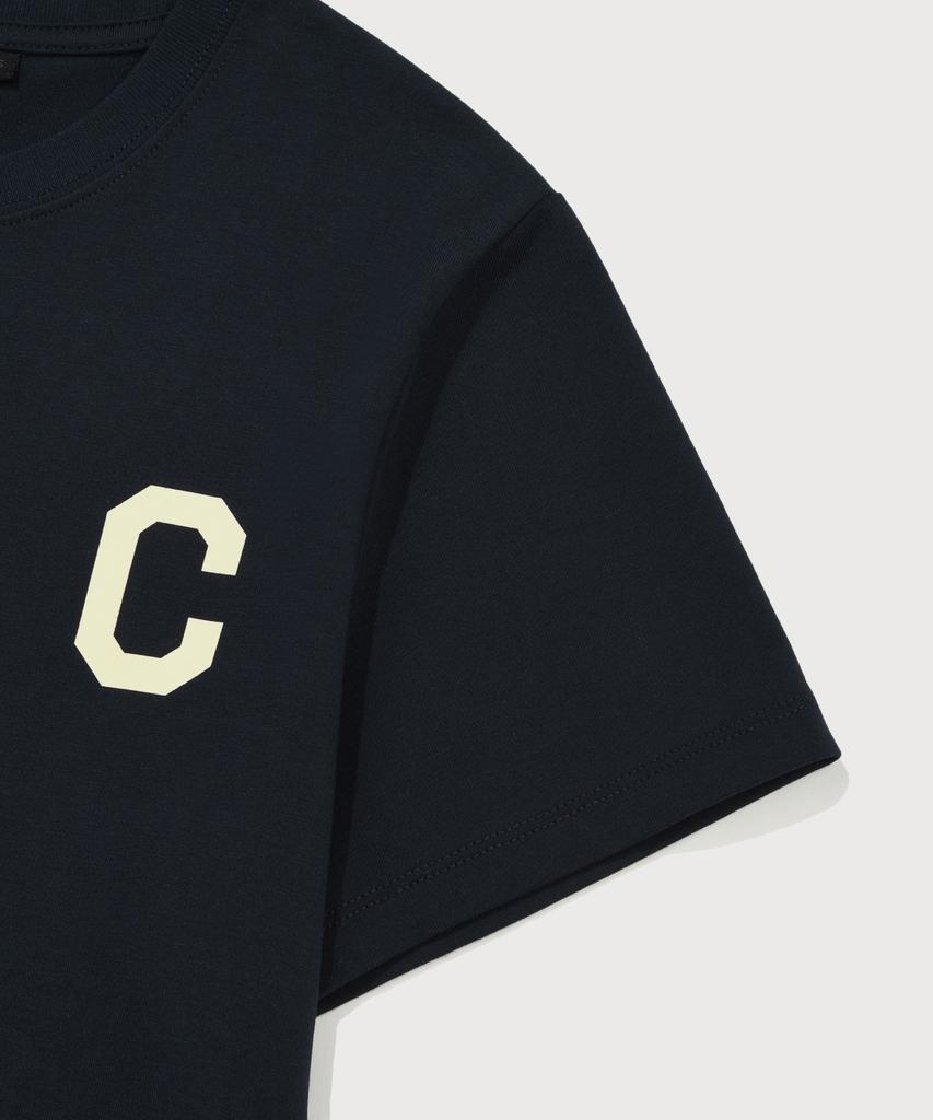COVERNAT WOMAN Укороченная футболка Cool Cotton с логотипом C, темно-синяя