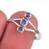 Ювелирное кольцо из стерлингового серебра 925 пробы с натуральным танзанитом, размер 8 m9k76