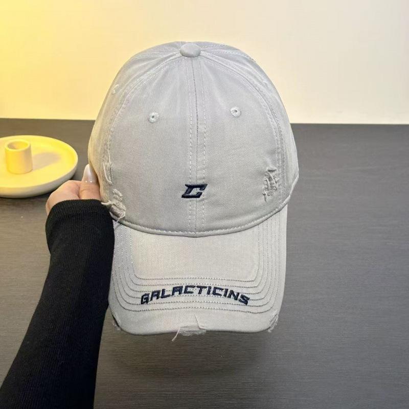 Spring And Summer Edging Ripped Embroidery Letters Baseball Cap Female Simple Fashion Versatile Hat Cap Male