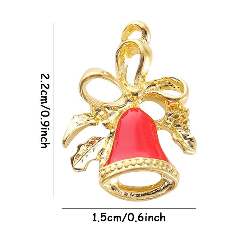 10 шт. Эмалевая подвеска в виде колокольчика и рождественской елки, шармы в виде Санты и снежинки, сделай сам, рождественский подарок, ожерелье, браслет, аксессуары, атрибуты для вечеринки