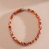Colored Glass Bead Vintage Ethnic Glass Necklace Neck Jewelry Retro Lovers Choker  Holiday