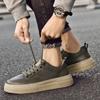 2025 Men's Casual Shoes Cow Leather Sneakers Breathable Thick Bottom Elevator Shoes Tennis Shoe Male Vulcanized Shoes