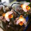 Solar Bee String Lights Outdoor Led Honeybee Fairy Lights Waterproof Solar Lights for Gar