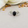 Кольцо овальной формы из стерлингового серебра 925 пробы с черным ониксом и драгоценным камнем для женщин