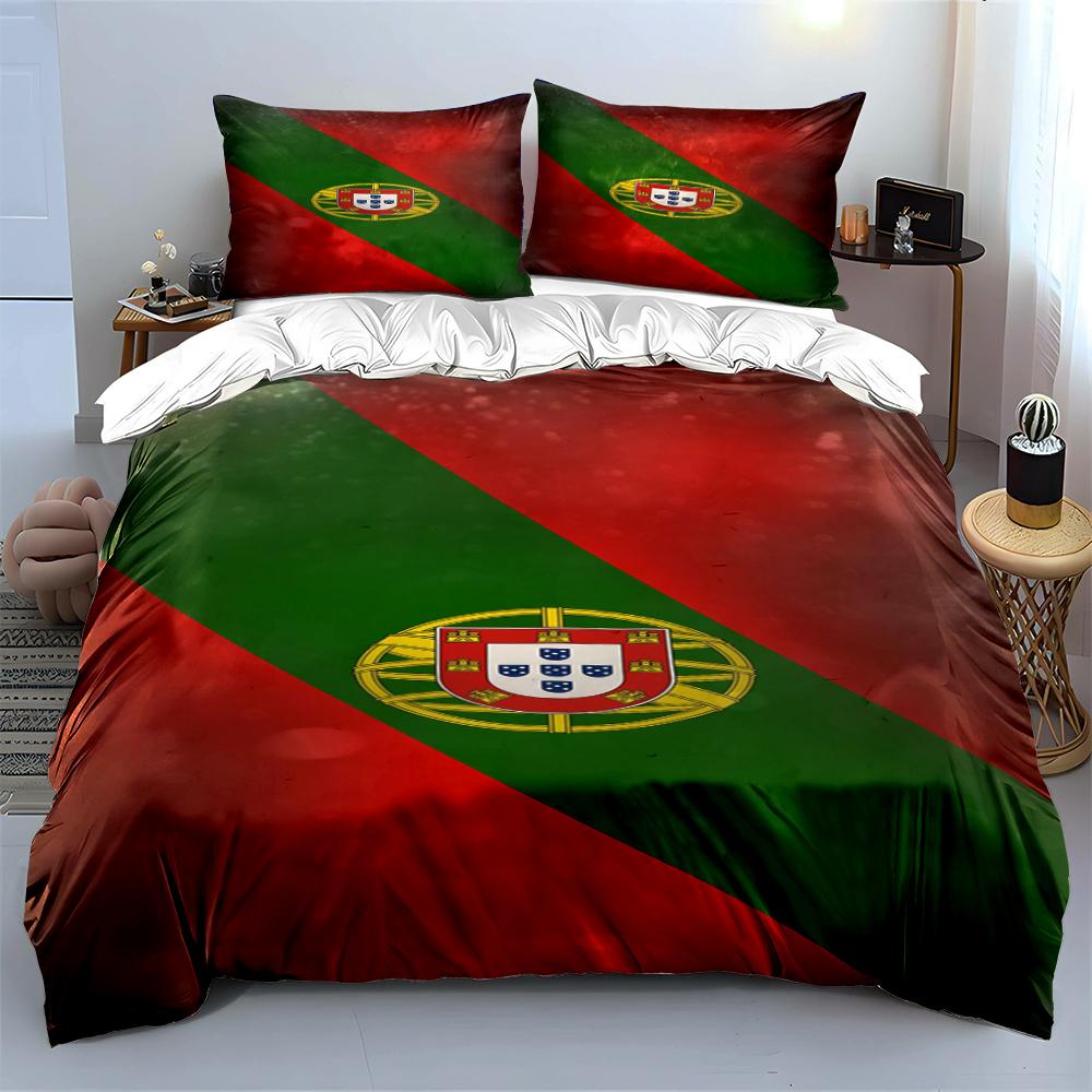 Portugal Flag Bedding Set Bedding set (1 duvet cover, 2 pillowcases, duvet not included)