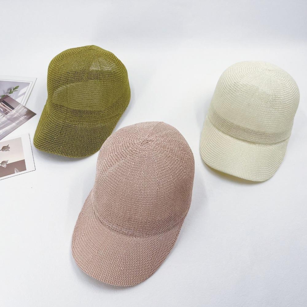 Breathable Mesh Baseball Cap Solid Color Paper Sun Hats Fashion Straw Baseball Cap  Unisex