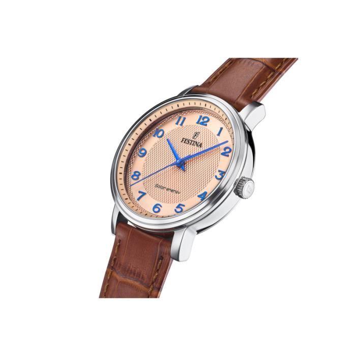 Montre - FESTINA - F20660/2 - Acier - Cuir Marron - Énergie Solaire