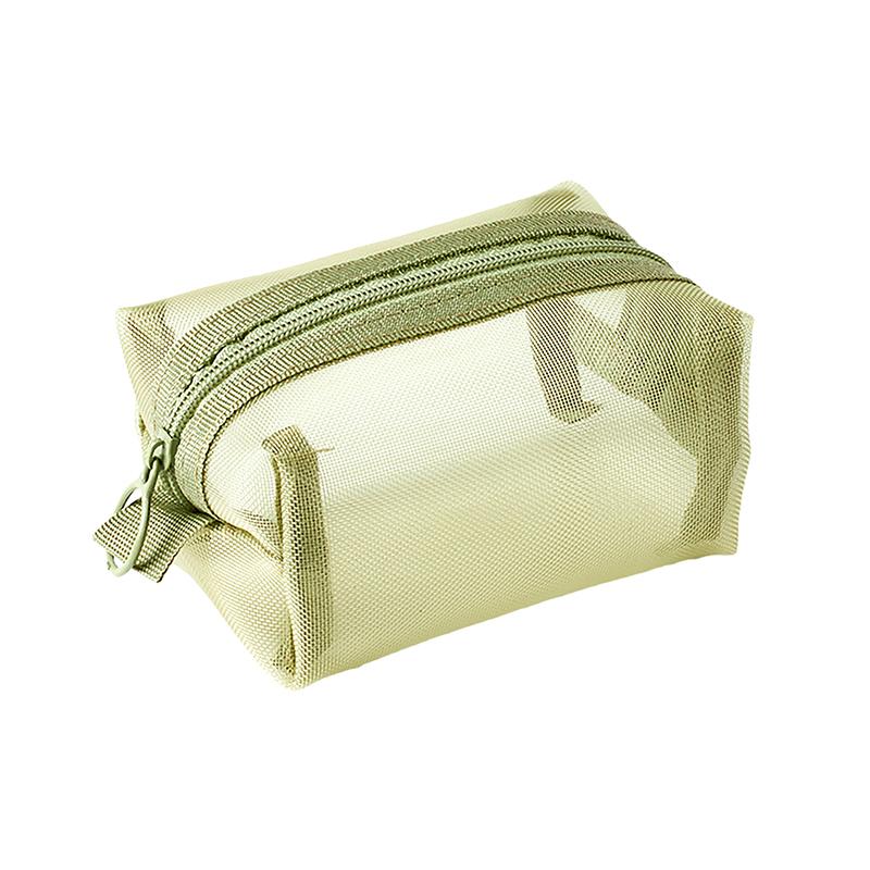 Multipurpose Breathable Square Mesh Storage Pouch Lightweight Mini Wash Bag Mini Zipper Coin Purse Large Capacity Coin Purse
