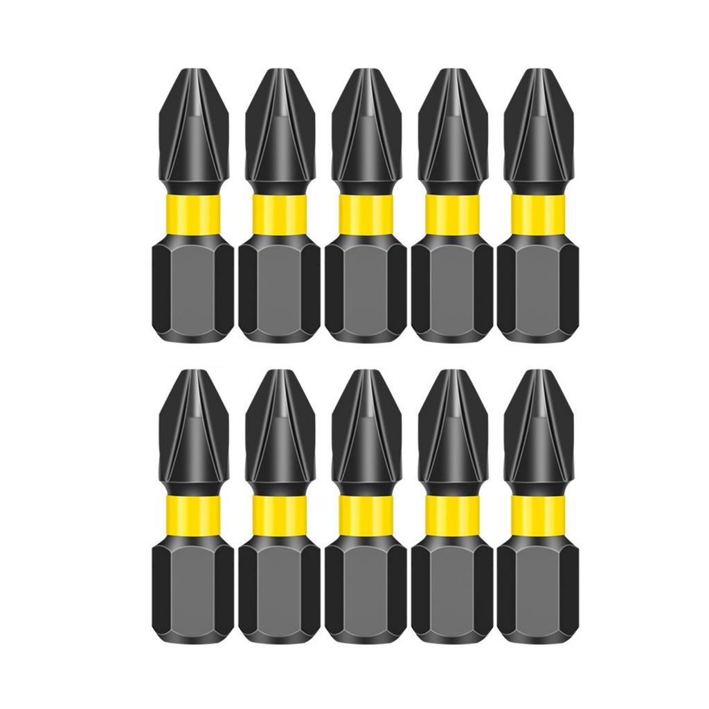 10Pcs Screwdriver Bit Hexagonal Shank Electric Drill Bit Set Screw Drill Head Power Tool Drill Attachment Part