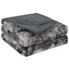 PiccoCasa Soft Faux Fur Blanket for Sofa or Sofa Bed, Reversible, Tie-Dye, Luxury Shag, Gift, Luxurious, Fluffy Fleece Blanket, Dark Gray, 160x200cm