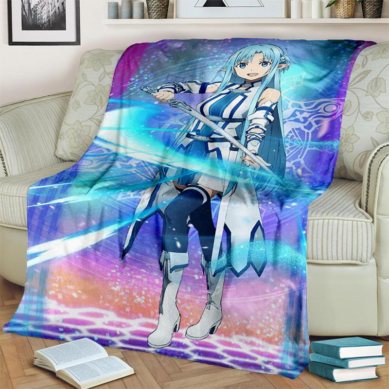 Одеяло с героями мультфильмов «Sword Art Online SAO», мягкое одеяло для дома, спальни, кровати, дивана, пикника, путешествия, офиса, детское одеяло