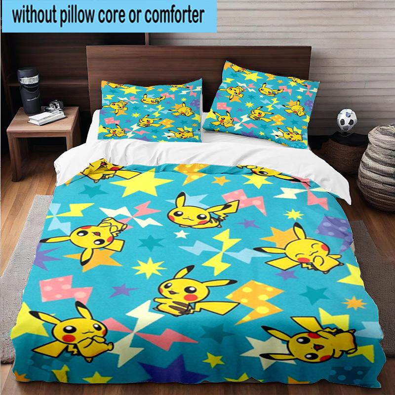 3PCS Cute Pika Adventure 3pcs Bedding,Including 3PCS Duvet Cover And 2pcs Pillowcases Perfect for Christmas,Ideal for Bedroom, Dormitory